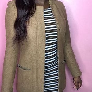 H&M Tan Coat + Silver Detailing